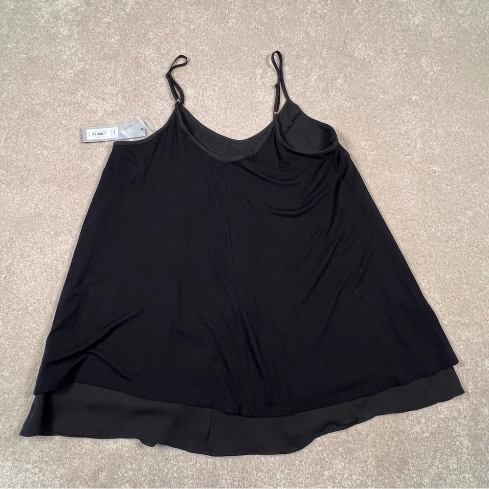 Apt. 9 NWT Black Sequin Tank Top Adjustable Straps Double Layer Women's Small - Picture 3 of 7